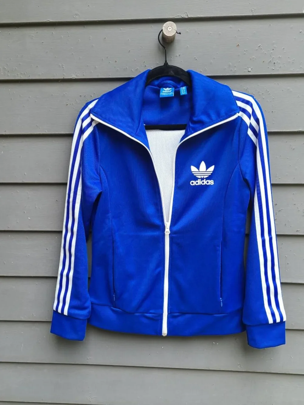 Adidas Blue White Jacket Like New Size Small